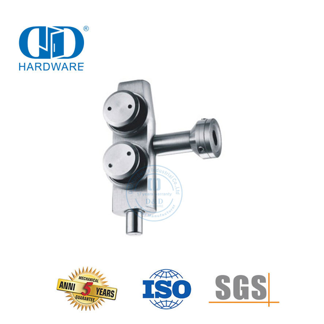 Поворотные системы для стеклянных дверей из нержавеющей стали, изогнутая верхняя часть, поворотная стеклянная фурнитура-DDGP008