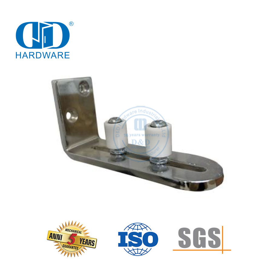 Нержавеющая сталь, европейский черный регулируемый опорный ролик для раздвижной двери сарая, нижняя напольная направляющая-DDBD088