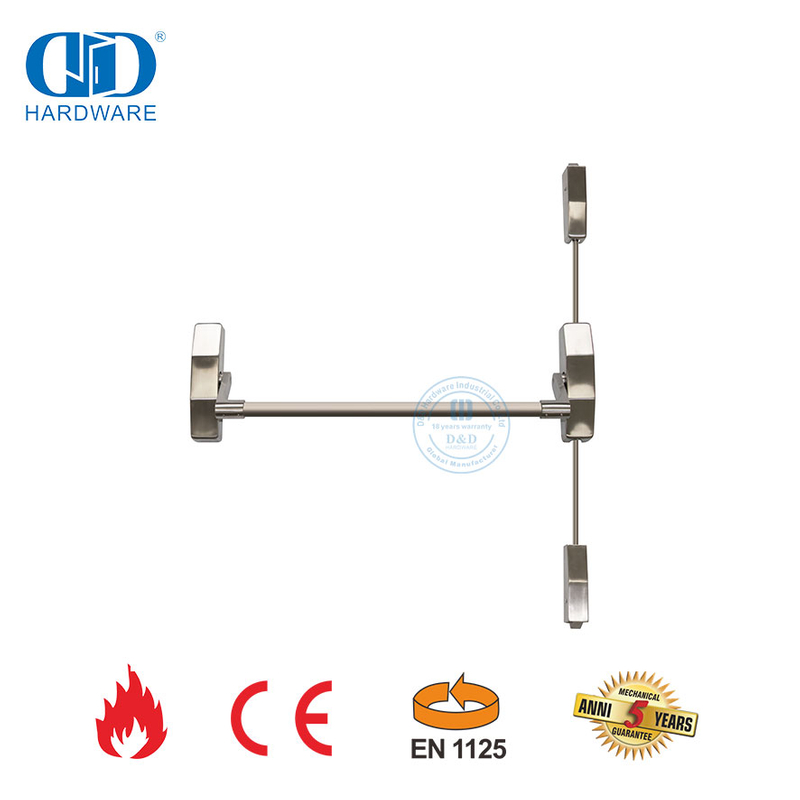 Устройство аварийного выхода из нержавеющей стали с высоким уровнем безопасности CE, огнестойкость, устройство паники с гарантийным замком для аварийного выхода, металлическая дверь-DDPD048-CE