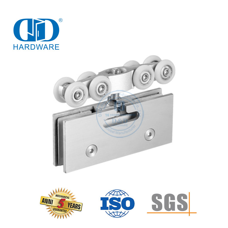 Дверной зажим из нержавеющей стали, железный раздвижной двери, подвесной ролик, мебельная фурнитура для раздвижной двойной двери-DDGS132