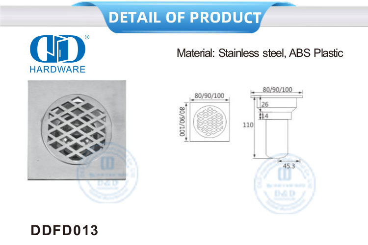 Нержавеющая сталь, хромированные аксессуары для ванной комнаты, гостиничная квартира, коммерческий трап для пола-DDFD0013