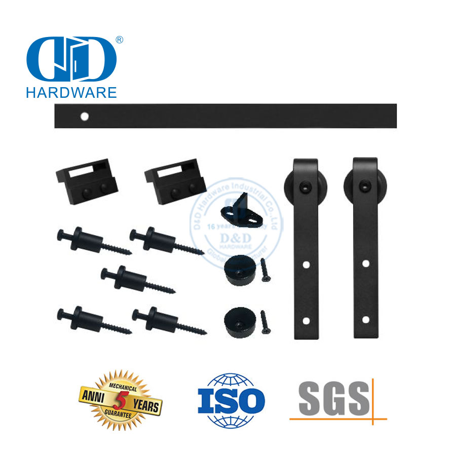 Комплект шкафа из нержавеющей стали, аксессуары, набор направляющих, карбоновая раздвижная деревянная фурнитура для одной двери, роликовая фурнитура для межкомнатных дверей-DDBD001