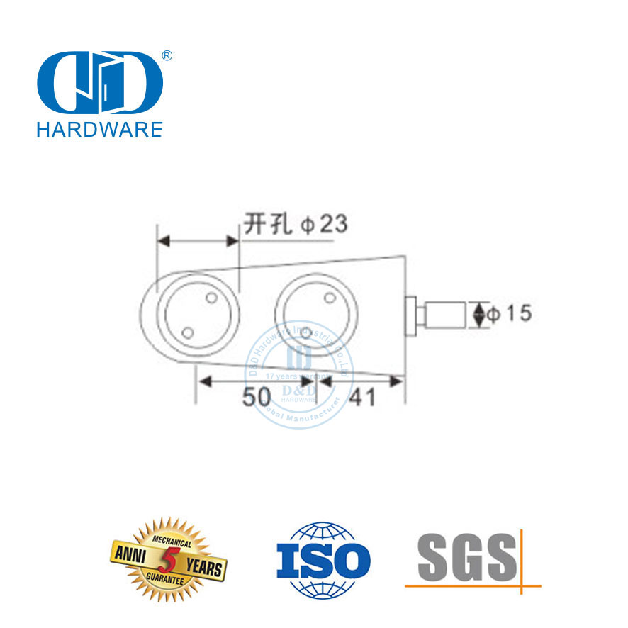 Поворотные системы для стеклянных дверей из нержавеющей стали Фурнитура для раздвижных дверей Нижний шарнир для дверей-DDGP013