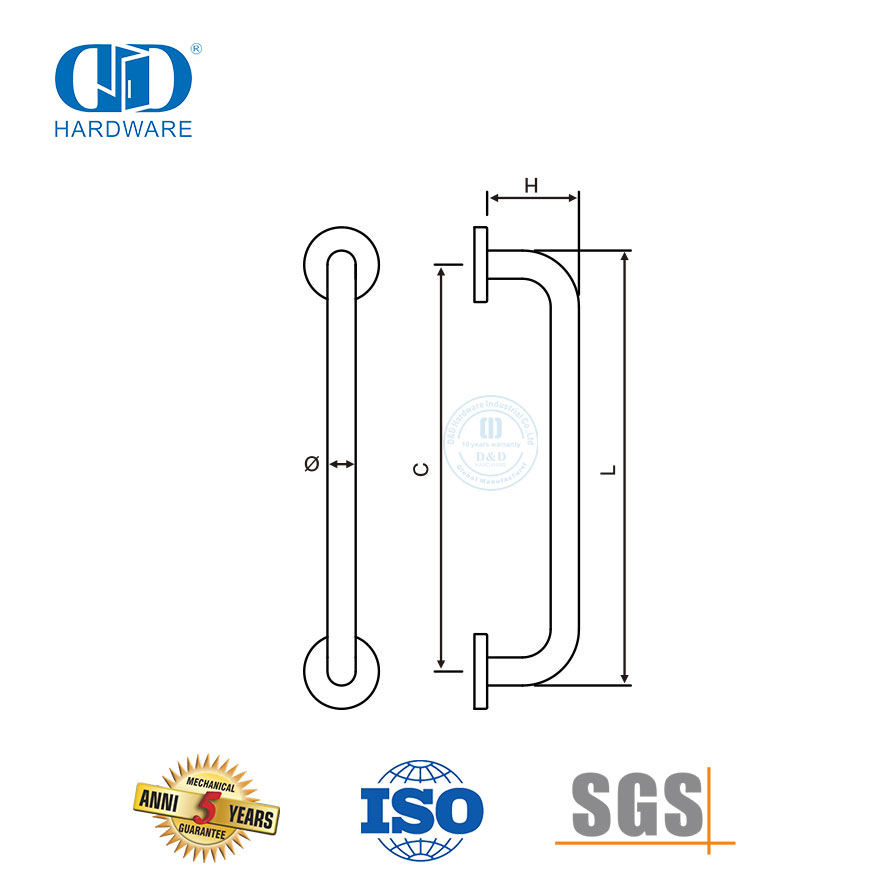  Круглая одинарная вешалка для полотенец из нержавеющей стали для ванной комнаты, аксессуары для ванной комнаты, ручка-DDPH019