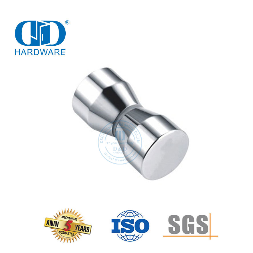 Ручка для душевой кабины из нержавеющей стали, латунная двусторонняя ручка, безрамные ручки для душевой кабины-DDSK003