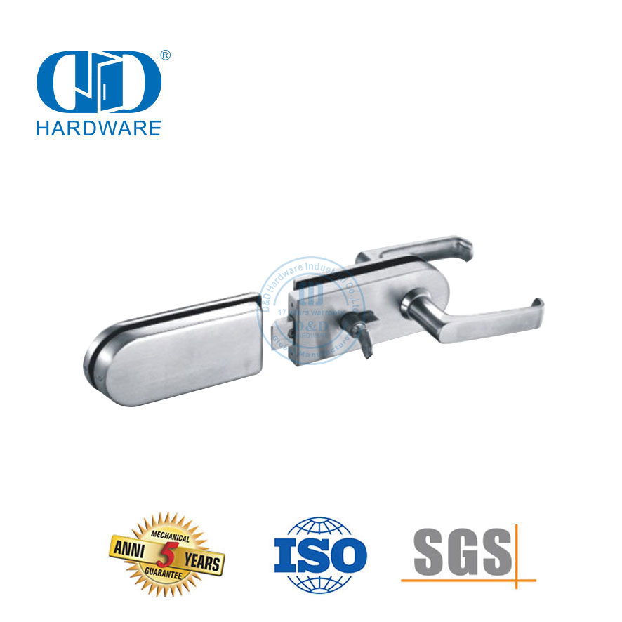 Угловой замок из нержавеющей стали, фитинг для стеклянной дверной ручки, накладная фурнитура, замок-DDGL001