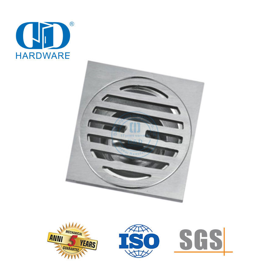 Высокобезопасный квадратный трап из нержавеющей стали для ванной комнаты, душевой трап, фурнитура для ванной комнаты для стеклянной двери-DDFD0011