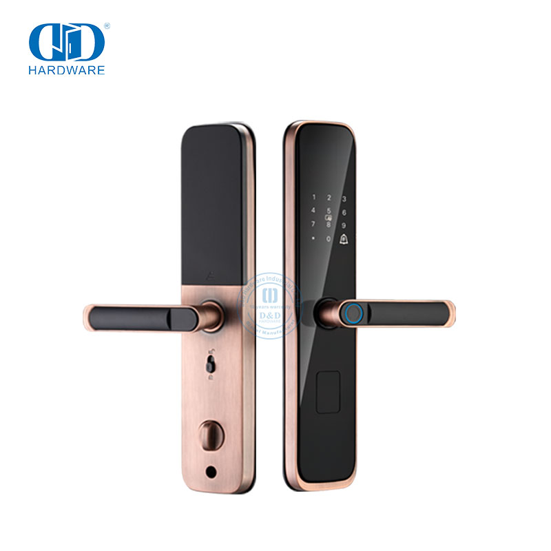 Безопасные внешние внутренние дистанционные интеллектуальные цифровые пароли с отпечатками пальцев умные дверные замки для входной двери-DDDL004