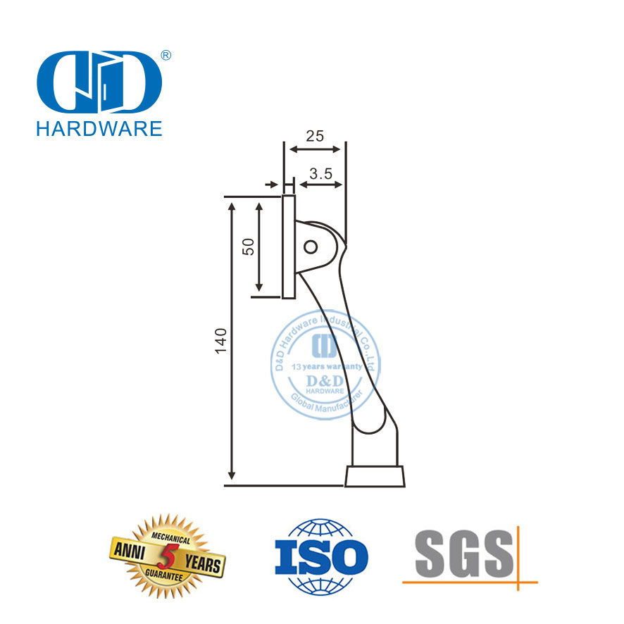 Дверной ограничитель из цинкового сплава для правительства-DDDS022