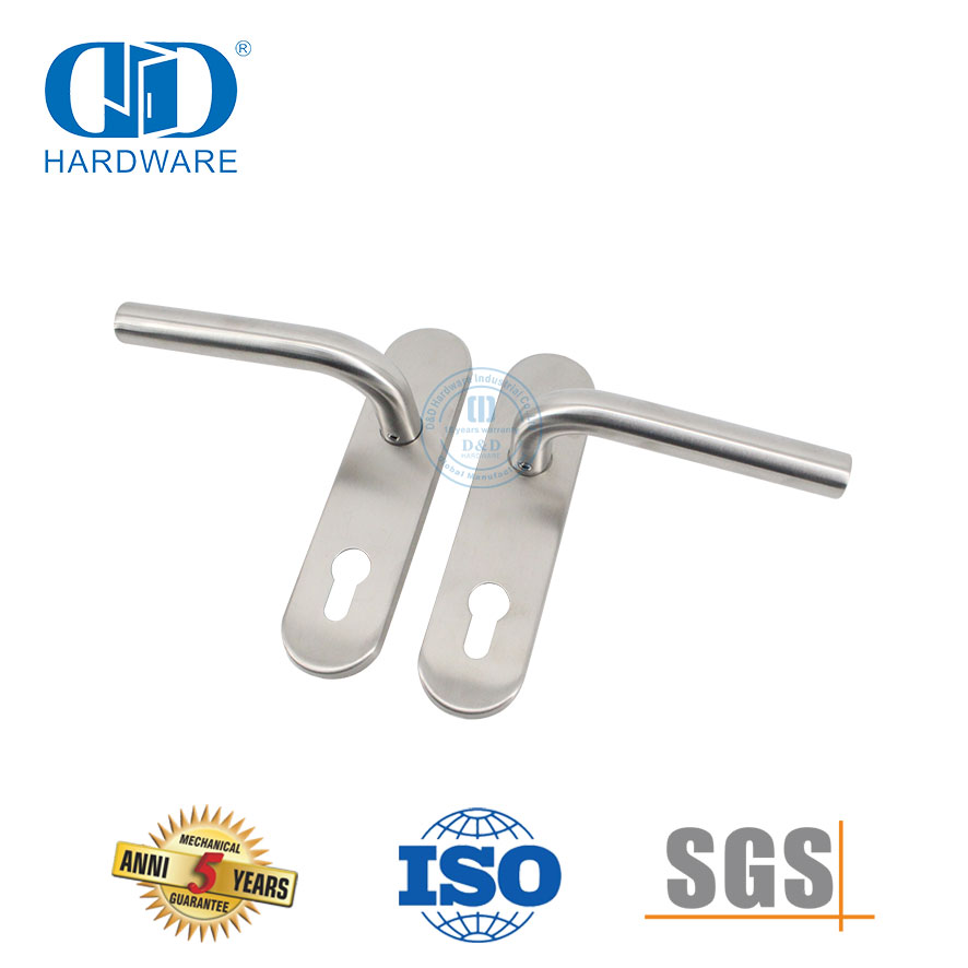 Высококачественная внутренняя ручка из нержавеющей стали с пластиной для металлических дверей-DDTP008