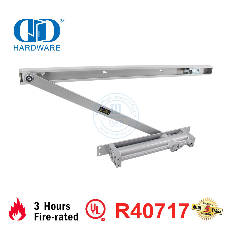 Алюминиевые скобяные изделия, сертификация UL, огнестойкость, регулируемый контроль, задняя проверка, гидравлический доводчик для межкомнатных дверей в жилых домах-DDDC054