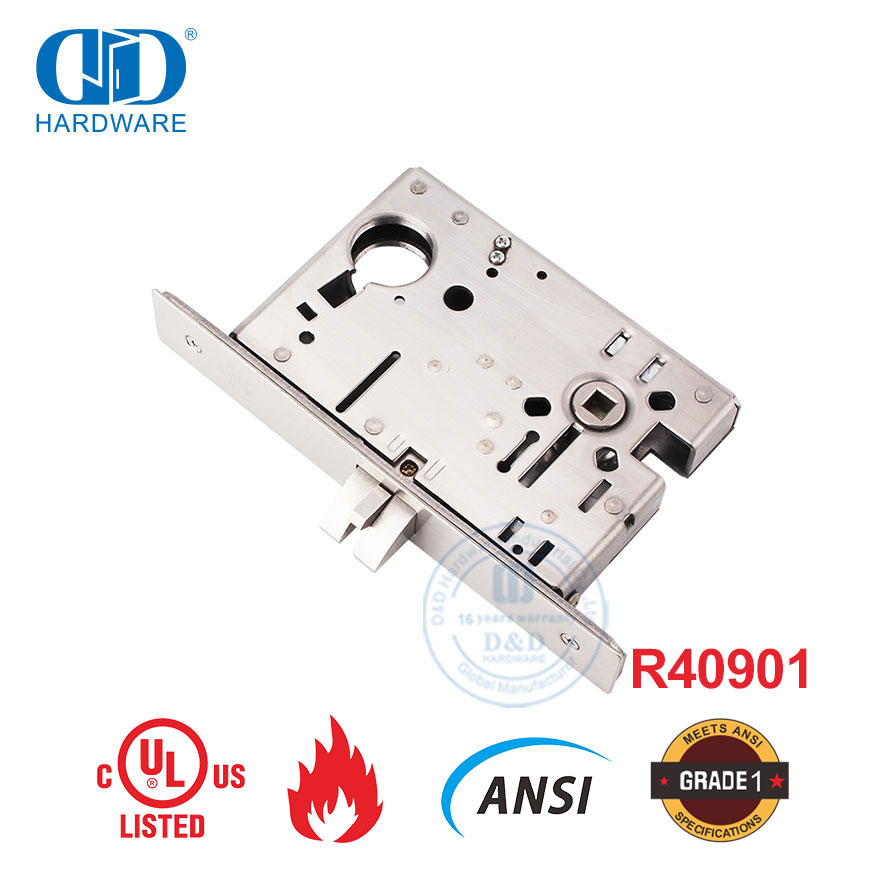 Американский стандартный врезной замок ANSI цилиндрической двери с высоким уровнем безопасности для отеля-DDAL01