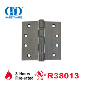 Американский стандарт, внесенный в список UL, ANSI, огнестойкий шарикоподшипник из нержавеющей стали, круглый угловой шарнир, коммерческая металлическая деревянная дверная петля-DDSS001-FR-4X4X3mm