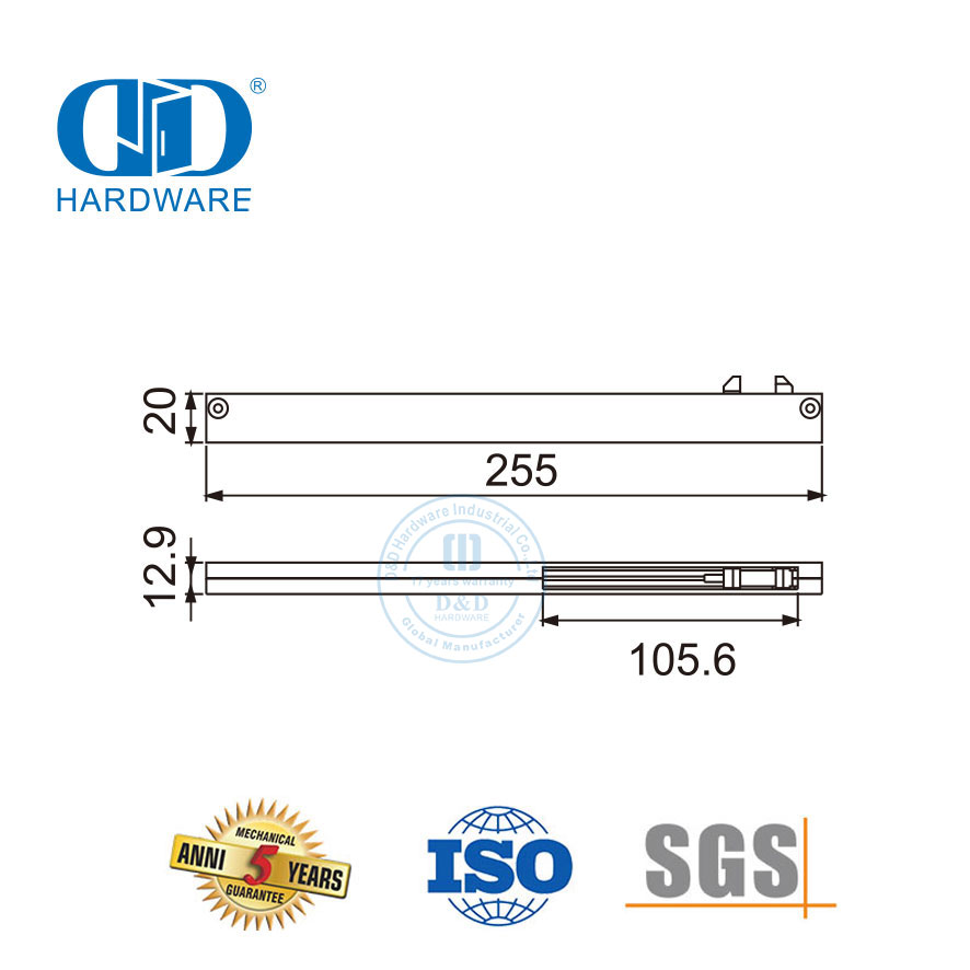 Стеклянные аксессуары из нержавеющей стали, мебельная фурнитура, гидравлический рычаг для раздвижного душа-DDSL001-8