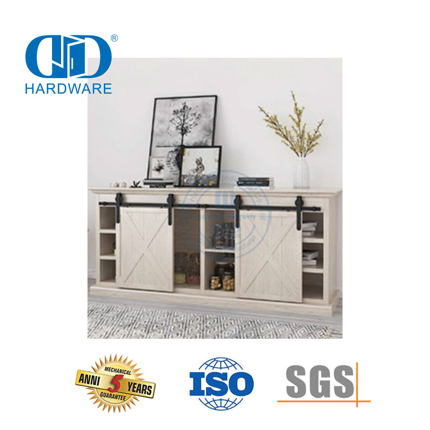 Строительная фурнитура из нержавеющей стали, черный мини-раздвижной сарай, деревянная дверная фурнитура для шкафа и подставки под телевизор-DDBD031
