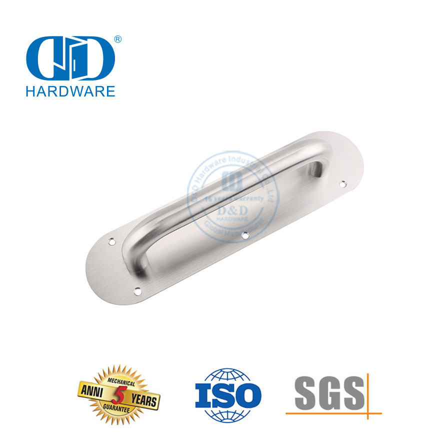Ручка из нержавеющей стали с пластиной, декоративная дверная фурнитура, вывеска, коммерческая деревянная ручка для внутренней двери-DDPH022
