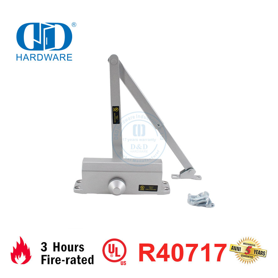 Красивый дизайн, внесенный в список UL, огнестойкий, 3 часа, из алюминиевого сплава, с обратной проверкой, гидравлический доводчик входной двери-DDDC051