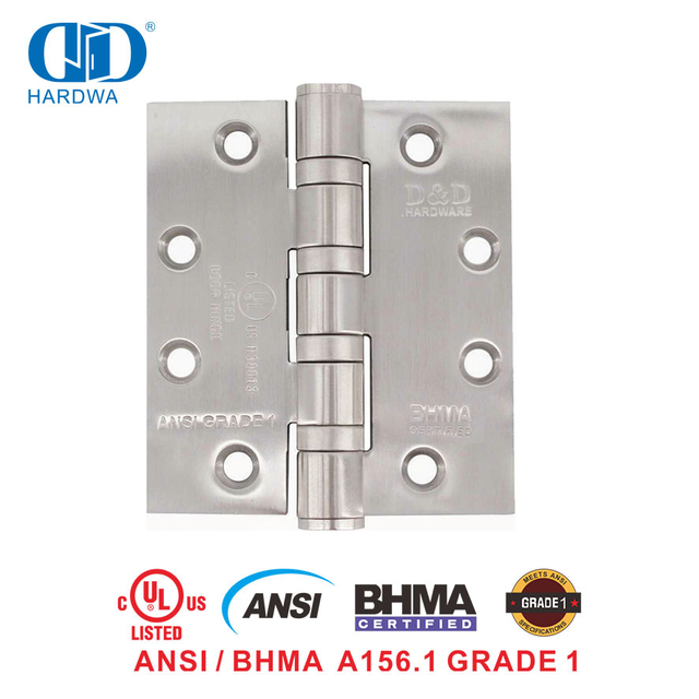 Сертификат BHMA UL Противопожарная съемная мебельная фурнитура из нержавеющей стали для тяжелых условий эксплуатации Петля для коммерческих внутренних дверей -DDSS001-ANSI-1-5x4,5x4,8 мм