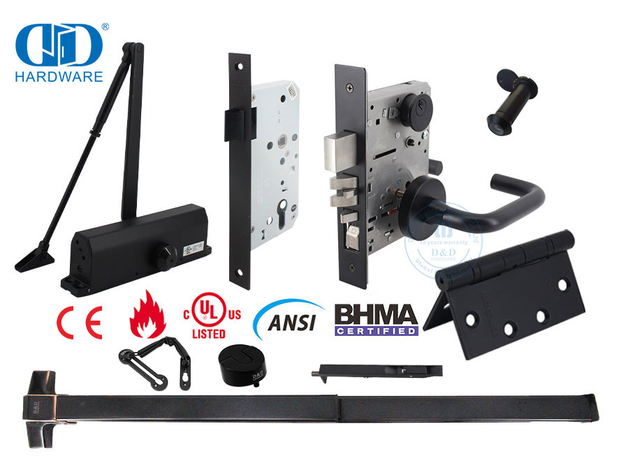 черные дверные петли и ручки