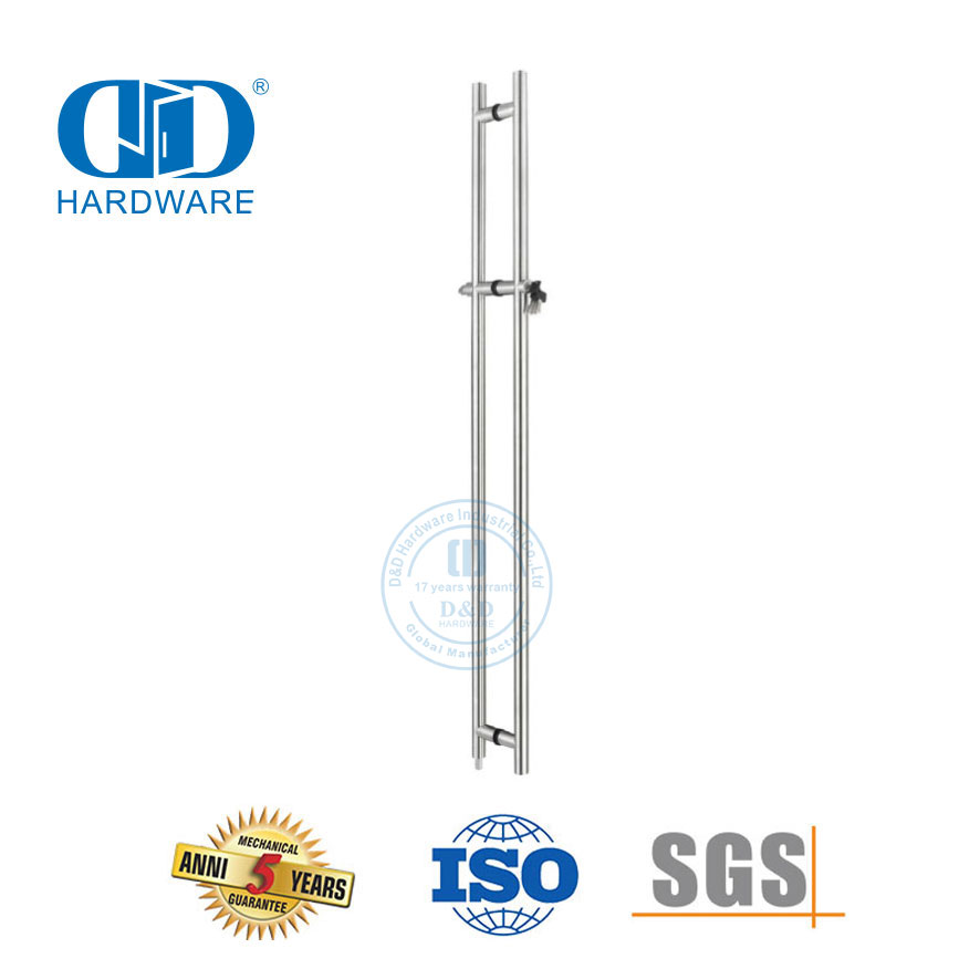 Аксессуары для офисных передних стеклянных дверей из нержавеющей стали, круглая ручка для стеклянной двери с замком-DDPH040