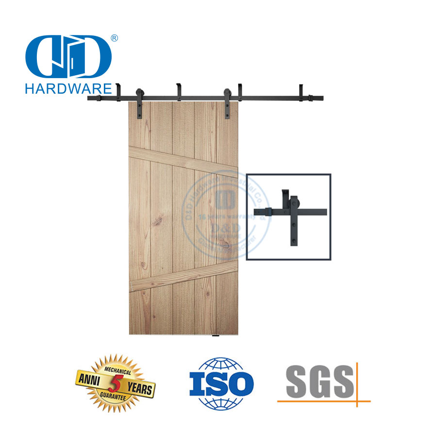 Набор направляющих для дверной фурнитуры из нержавеющей стали, фурнитура для деревянных дверей сарая, двустворчатая фурнитура для дверей сарая-DDBD007