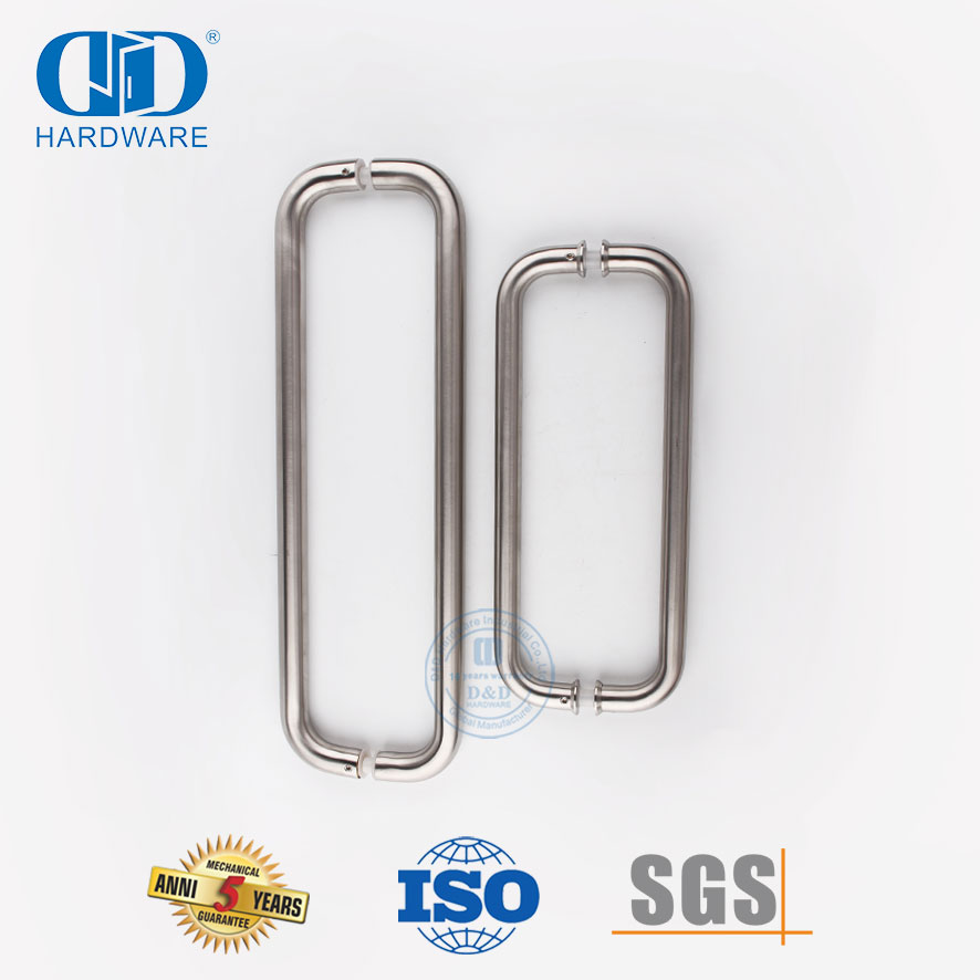 Высококачественная круглая трубка H-типа, стеклянные дверные ручки из нержавеющей стали, стеклянная дверная ручка-DDPH007-SSS