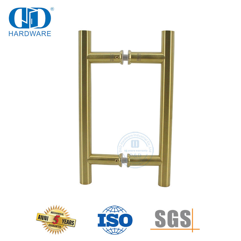 Дверная ручка для ванной комнаты с отделкой из сатинированной латуни H-образной формы из нержавеющей стали-DDPH001-A Φ22-SB