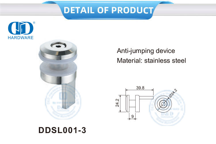 Стеклянный фитинг из нержавеющей стали, устройство против прыжков, мебельный аксессуар-DDSL001-3
