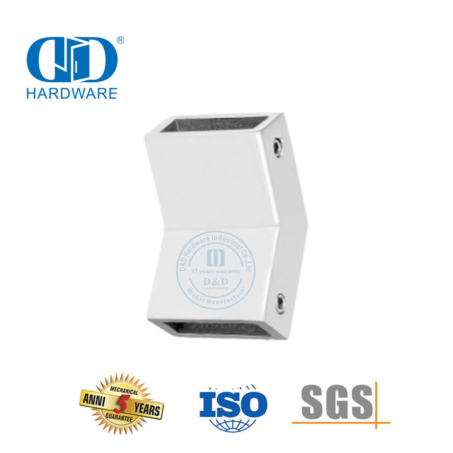 Высококачественный стеклянный зажим из нержавеющей стали с квадратной трубкой для сантехники-DDSC017