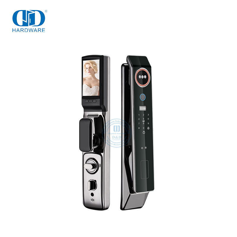 Входная передняя внешняя главная дверь, распознавание лиц, сенсорная панель, замок с камерой-DDEL013