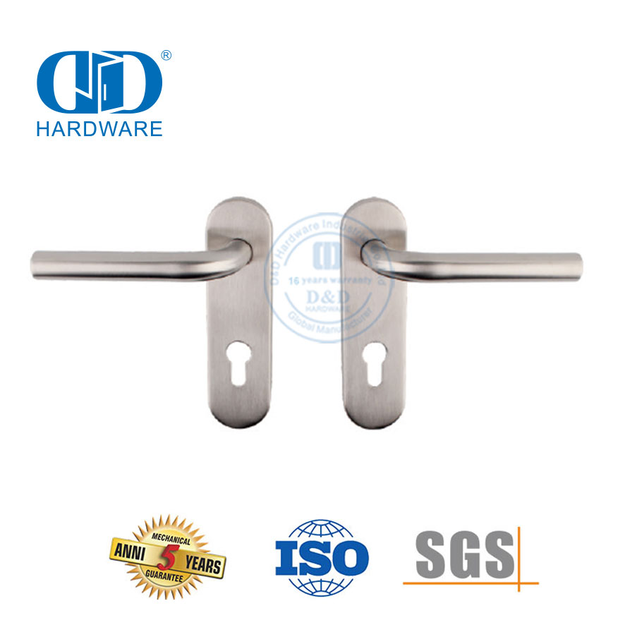 Высококачественная внутренняя ручка из нержавеющей стали с пластиной для металлических дверей-DDTP008