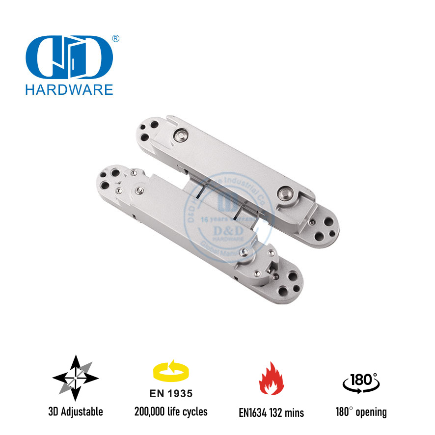 Огнестойкая скрытая дверная петля EN1935 для двери спальни-DDCH008-G40