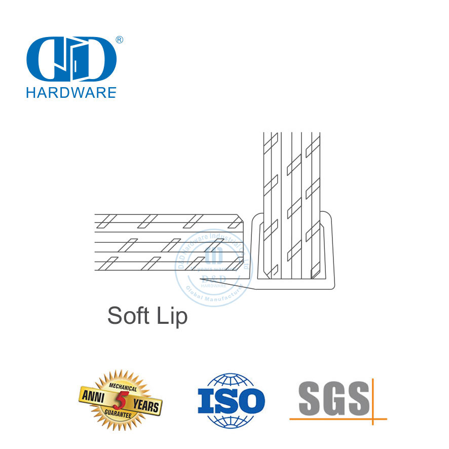 Аксессуары для ванной комнаты Уплотнительная лента для душа Аксессуар для стеклянной двери Стеклянная дверь ПВХ Водонепроницаемая резиновая уплотнительная лента-DDWS006