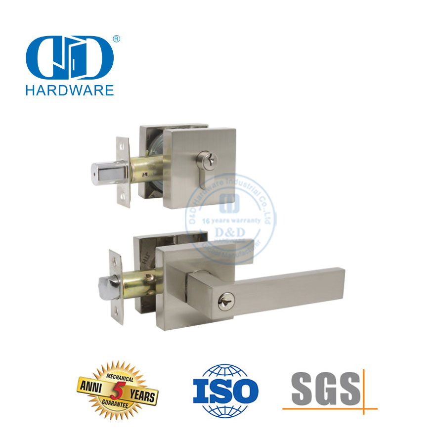 Рычаг входной двери с ключом, одноцилиндровый засов, регулируемый комбинированный комплект, запираемая ручка, набор замков для деревянной двери-DDLK025