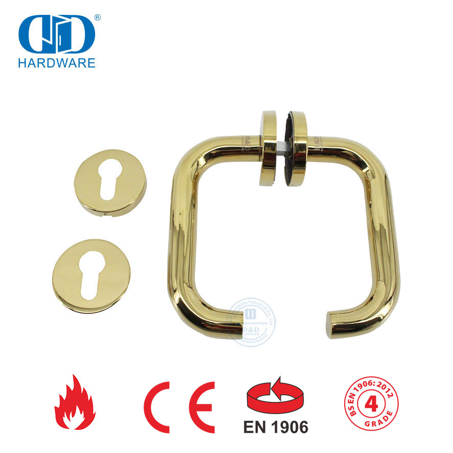 Ручка рычага из нержавеющей стали 304 BS EN 1906 для деревянной двери-DDTH001-PVD