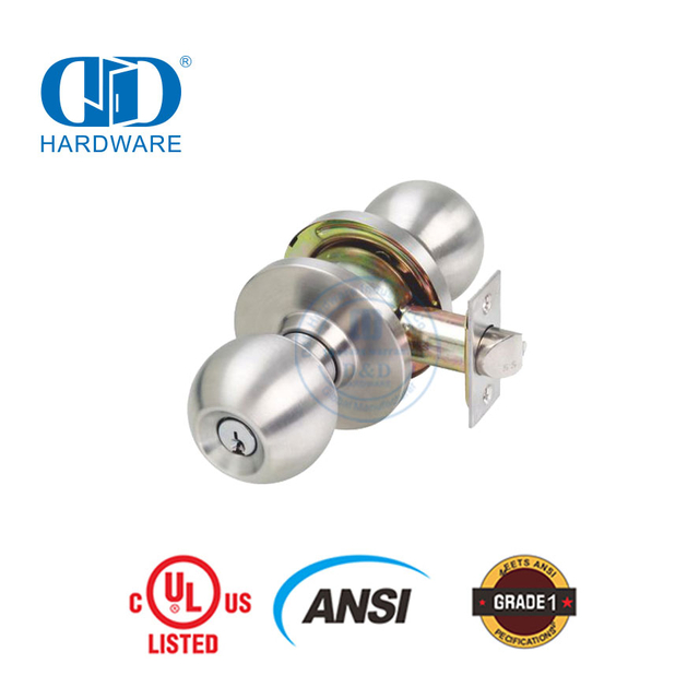 Часто используемый высококачественный ANSI класса 2 UL, огнестойкий трубчатый шар с функцией конфиденциальности, запираемый замок для деревянной металлической двери Lockset-DDLK012