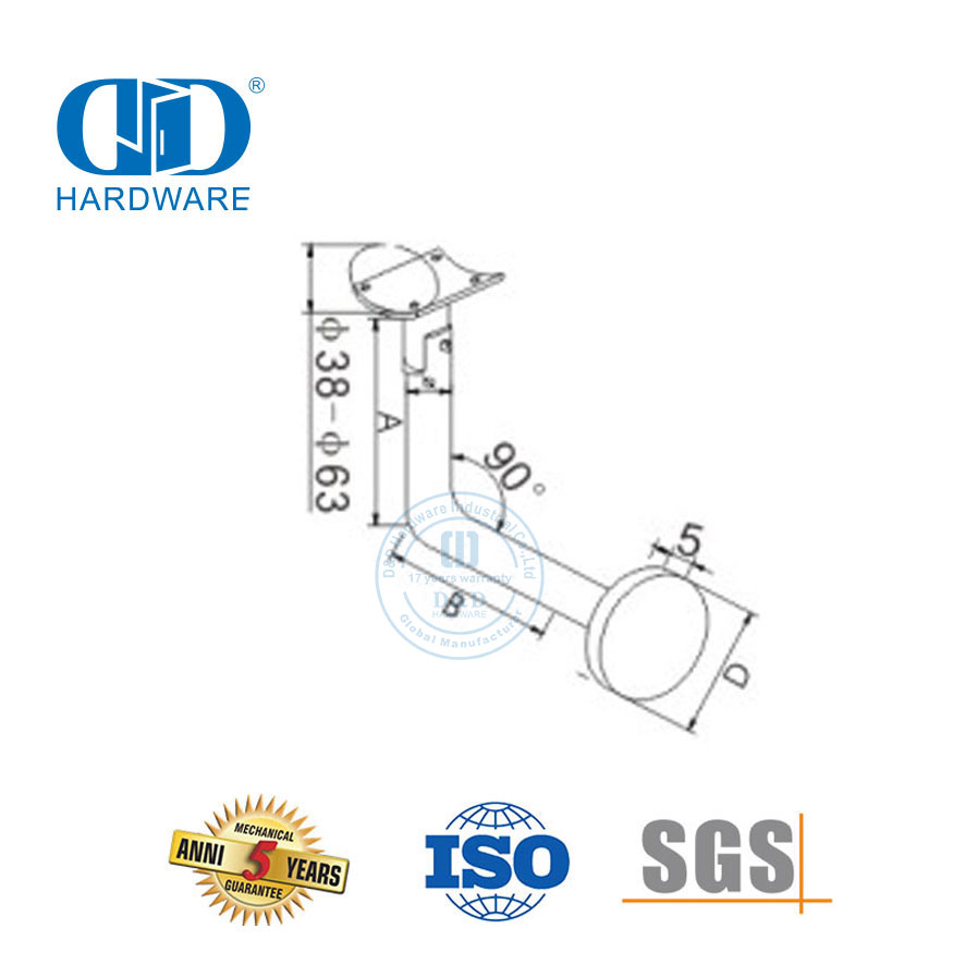 Аксессуары для лестничных перил из нержавеющей стали, стеклянный зажим, кронштейн, фурнитура для стеклянных дверей, кронштейн для перил-DDHB004