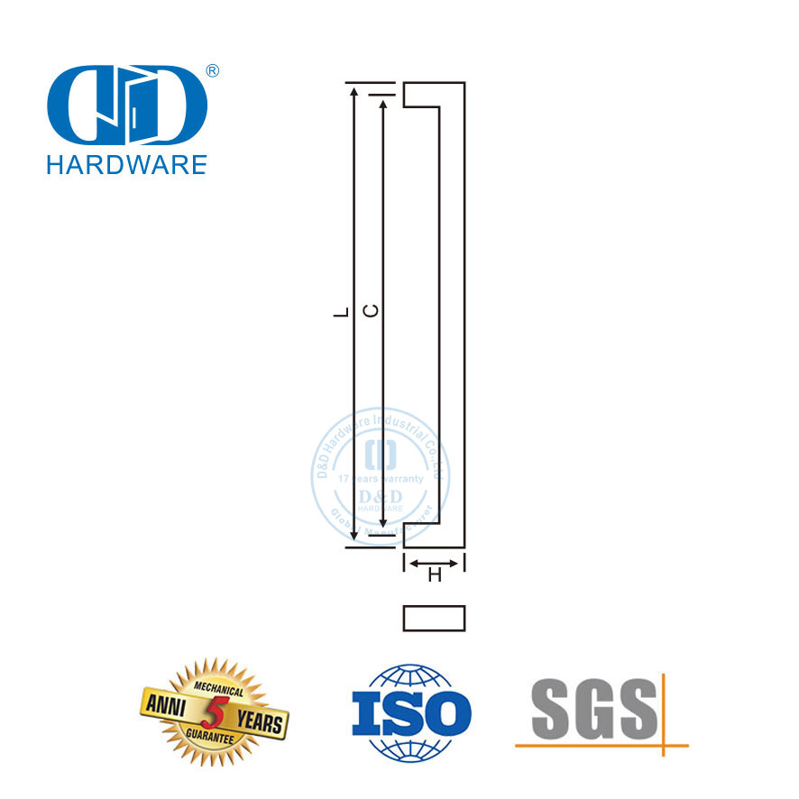 Дверная фурнитура из нержавеющей стали Ручка для внешней стеклянной двери Allure Pull Handle-DDPH015