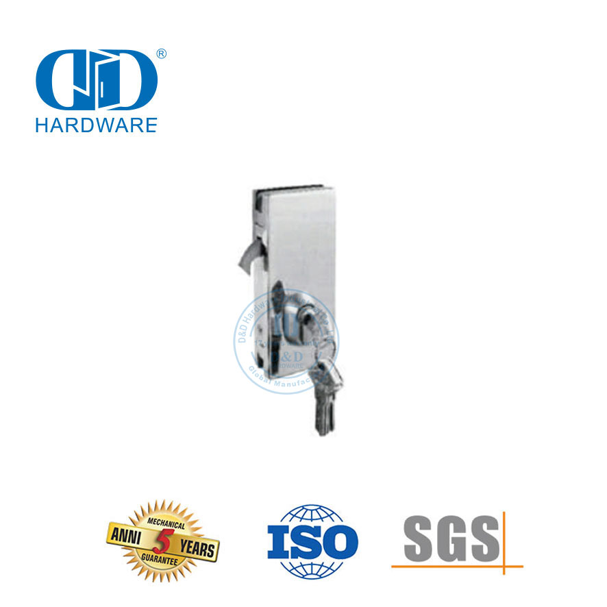 Безопасная одинарная двойная раздвижная стеклянная дверная петля из нержавеющей стали, дверной замок, фурнитура, дверные аксессуары-DDGL004