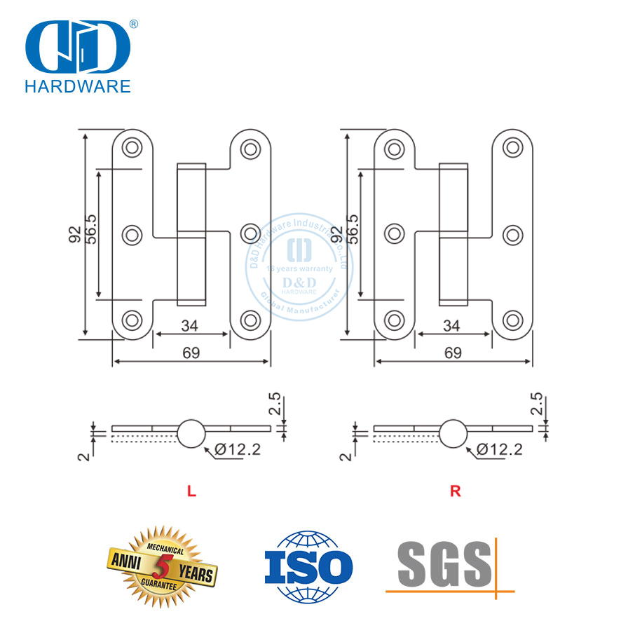 Шарнир H с круглым углом из нержавеющей стали для розничного магазина-DDSS019